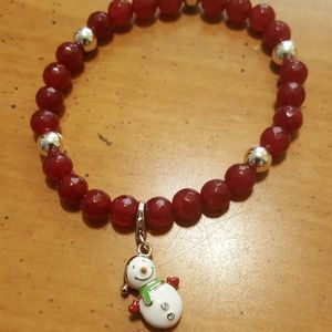 ☃️ Red Jade Snowman bracelet ☃️